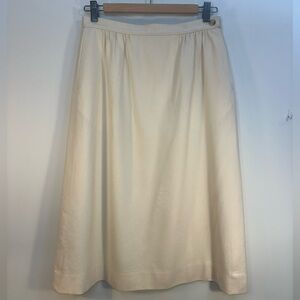 Vintage Pendleton Womens Size S Midi Skirt Cream Ivory Virgin Wool USA Lined